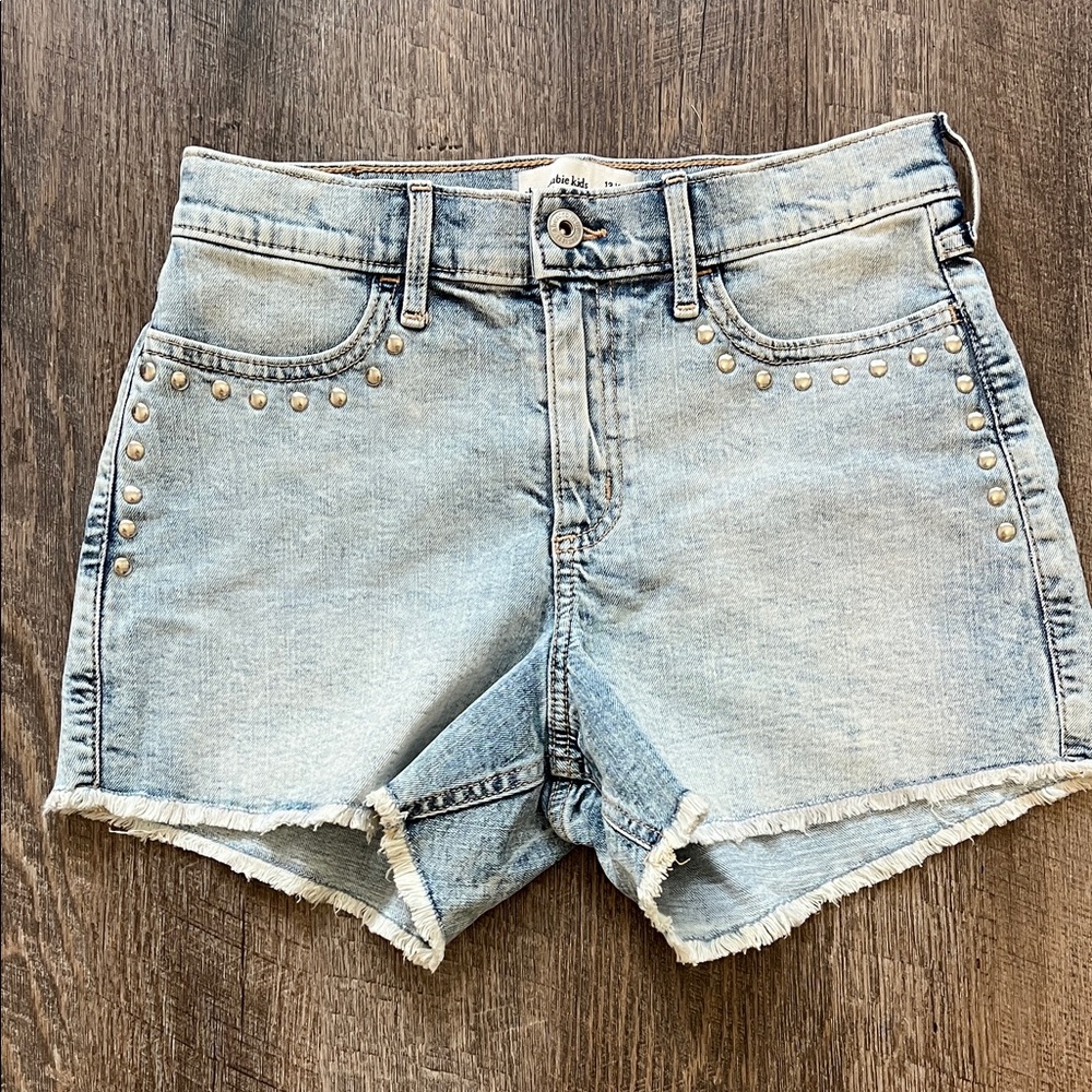 Denim Studded Girls Shorts